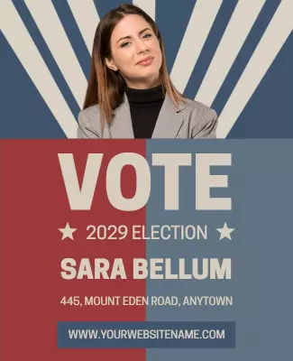 Patriotic Blue and Red Election Campaign Poster Template