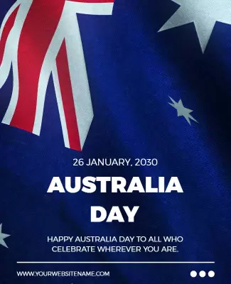 Patriotic Blue Australian Flag Australia Day Celebration Poster Template