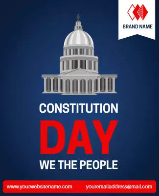 Patriotic Blue US Constitution Day Celebration Flyer Template