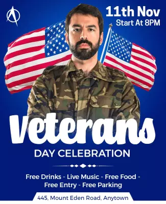 Patriotic Camouflage Veterans Day Celebration Poster Template