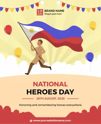 Patriotic Celebration for National Heroes Day Poster Template