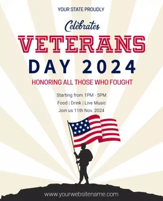 Patriotic Celebration for Veterans Day 2024 Poster Template