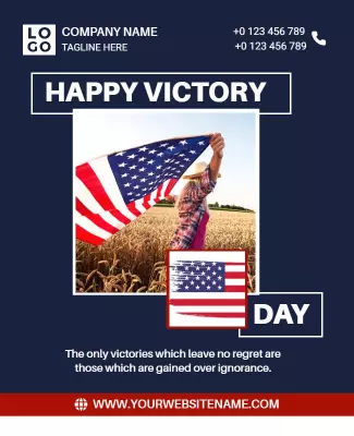 Patriotic Celebration of Happy Victory Day Poster Template
