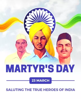 Patriotic Colorful Martyr's Day Tribute Poster Template