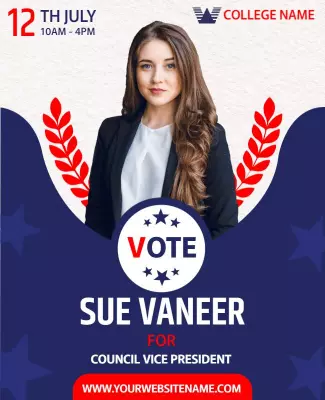 Patriotic Election Campaign for Vice President Poster Template