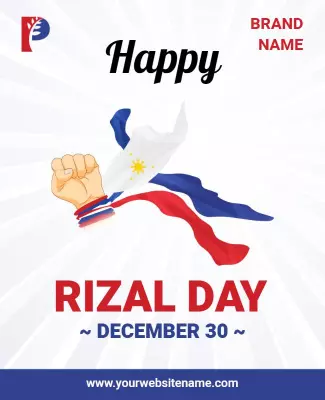 Patriotic Filipino Independence Celebration Rizal Day Poster Template