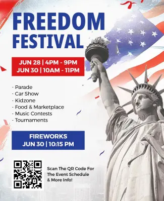 Patriotic Freedom Festival with Statue of Liberty Flyer Template