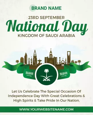 Patriotic Green National Day Celebration Poster Template