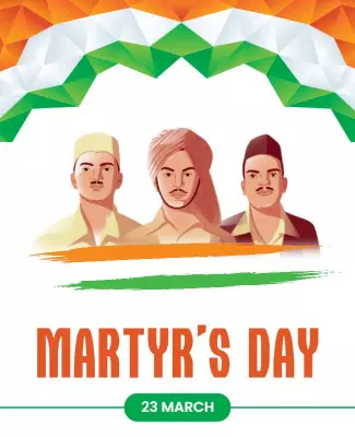 Patriotic Indian Martyr's Day Commemoration Poster Template