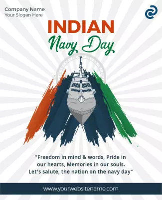 Patriotic Indian Navy Day Celebration Poster Template