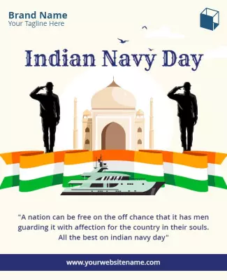 Patriotic Indian Navy Day Salute Celebration Poster Template