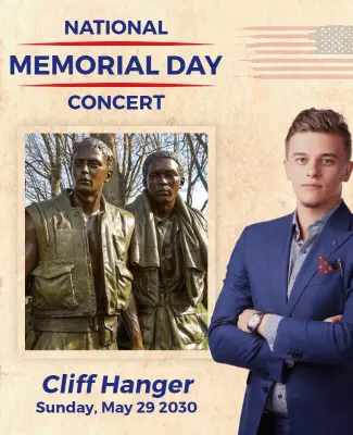 Patriotic Memorial Day Concert Featuring Historical Tribute Poster Template
