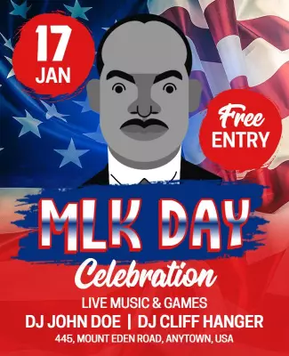 Patriotic MLK Day Celebration with Live Music Poster Template
