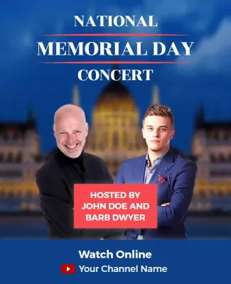 Patriotic National Memorial Day Concert Poster Template