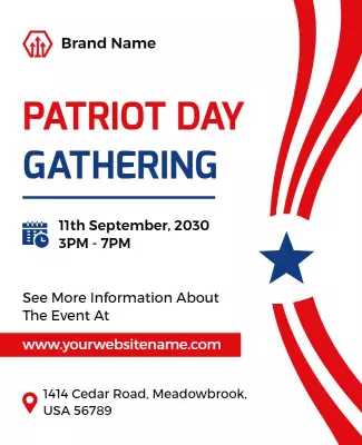 Patriotic Red and Blue Gathering Event Poster Template