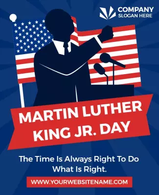 Patriotic Red and Blue Martin Luther King Day Celebration Flyer Template