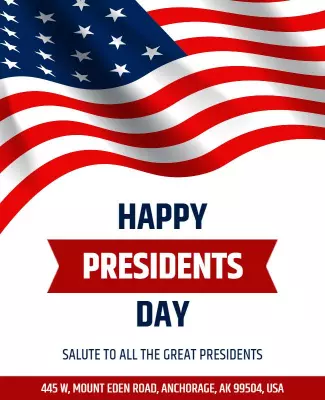 Patriotic Red and White Presidents Day Celebration Poster Template
