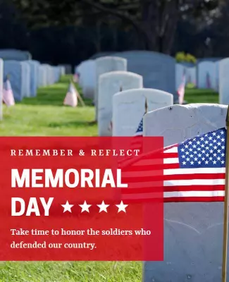 Patriotic Red Memorial Day Remembrance Poster Template