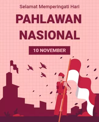 Patriotic Red National Heroes Day Celebration Poster Template