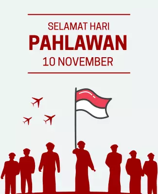 Patriotic Red Silhouette National Heroes Tribute Poster Template