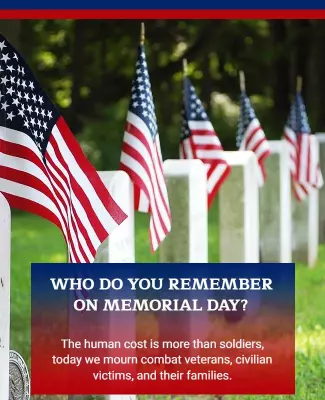Patriotic Red White and Blue Memorial Day Tribute Poster Template