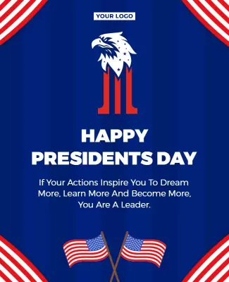 Patriotic Red White and Blue Presidents Day Celebration Poster Template