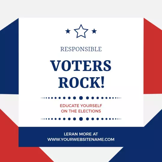 Patriotic Red, White, and Blue Voter Education Event Ad Template