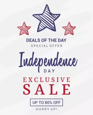Patriotic Red White Blue Independence Day Sale Poster Template