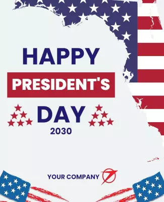 Patriotic Red White Blue President's Day Celebration Poster Template