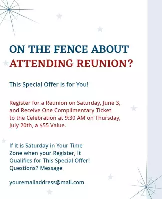Patriotic Stars and Stripes Reunion Invitation Poster Template