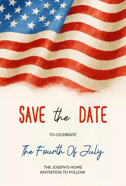 Patriotic Stars Stripes 4th of July Celebration Invitation Template