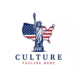 Patriotic Symbol of Liberty with American Map Highlights Logo Template
