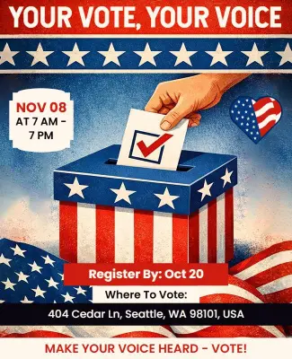 Patriotic Theme Election Awareness Campaign Poster Template