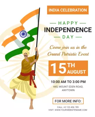 Patriotic Themed India Independence Day Celebration Flyer Template