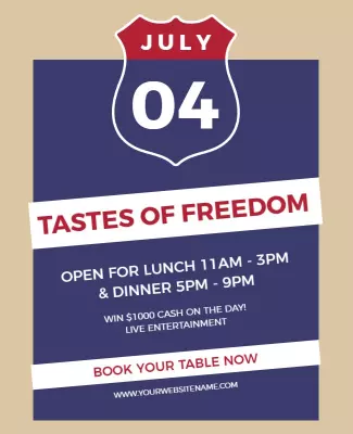 Patriotic Themed Tastes of Freedom Celebration Poster Template