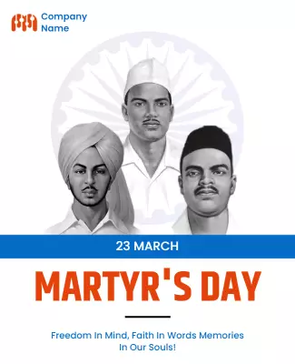 Patriotic Tribute to Martyrs Day with Historical Figures Poster Template