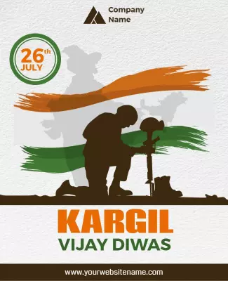 Patriotic Tricolor Kargil Vijay Diwas Commemoration Poster Template