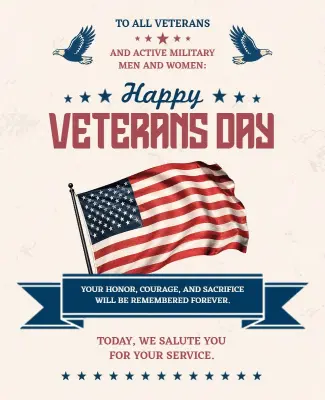 Patriotic Veterans Day Celebration Poster Template