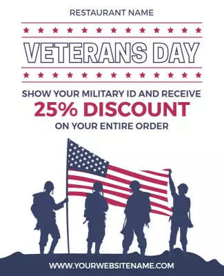 Patriotic Veterans Day Discount Celebration Poster Template