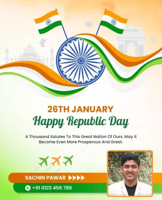Patriotic Vibrant Republic Day Celebration Poster Template