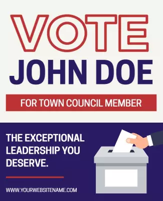 Patriotic Voting Campaign for Town Council Member Poster Template
