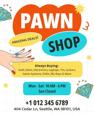 Pawn Shop Amazing Deals Poster Template