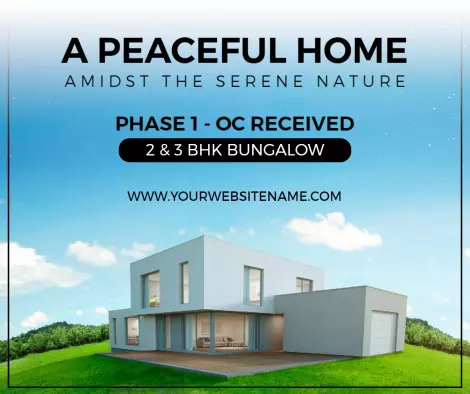 Peaceful Home Real Estate Promotion Facebook Flyer Template