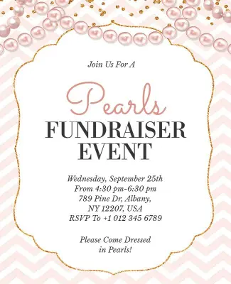 Pearl Theme Fundraising Event Flyer Template