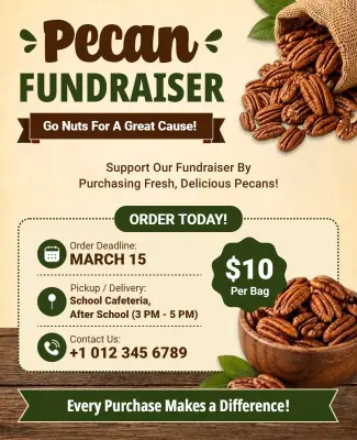 Pecan Fundraiser Event Flyer Template