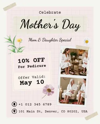 Pedicure Offer for Mother's Day Poster Template