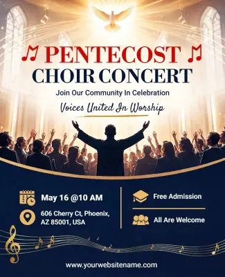Pentecost Choir Concert Celebration Flyer Template