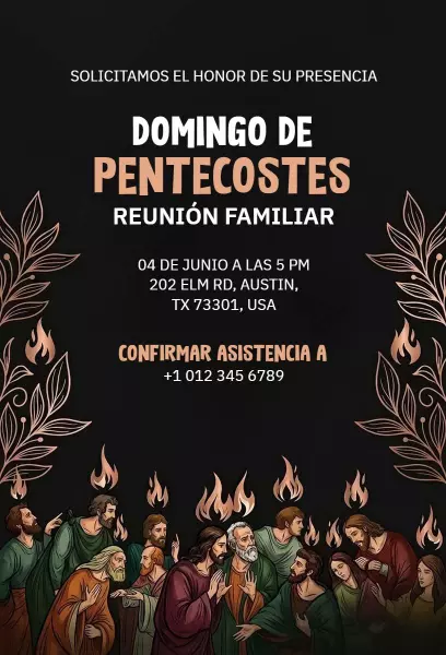 Pentecost Family Reunion Church Gathering Invitation Template