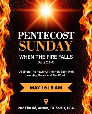 Pentecost Sunday Church Event Flyer Template