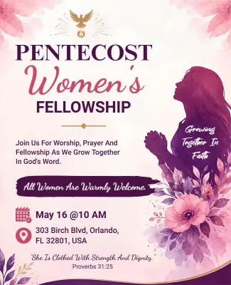 Pentecost Women's Fellowship Event Flyer Template
